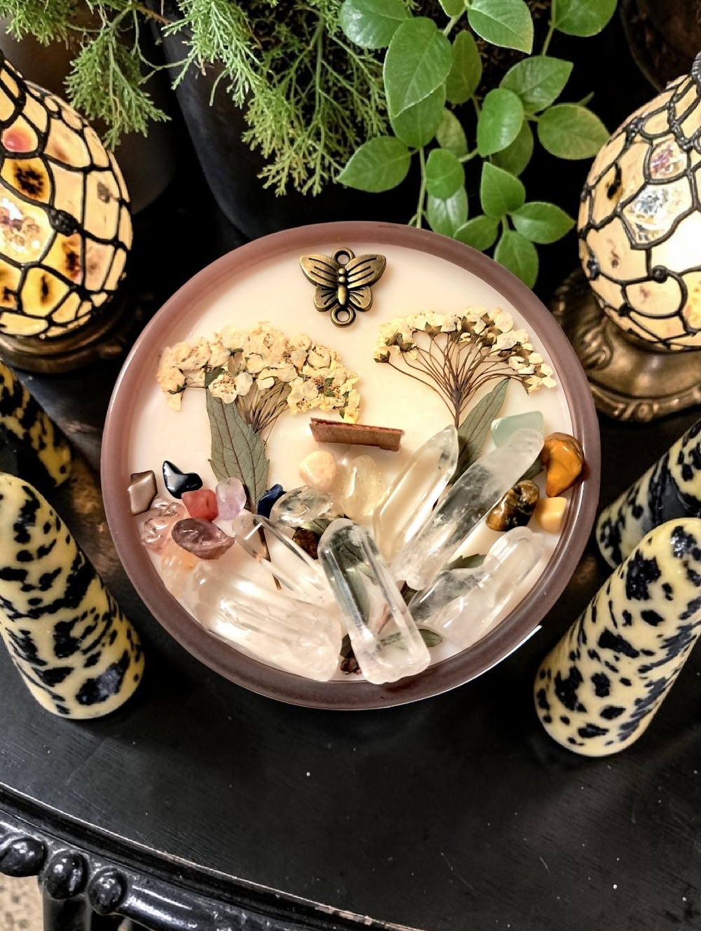 Hand Crafted , Wicked Worthy Wax, Crystal charge candle 4 oz